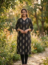 BLACK PREMIUM FLEX COTTON KURTIS 0591