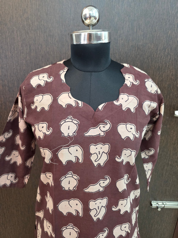 HAND CRAFTED PREMIUM KALAMKARI KURTIS 0482