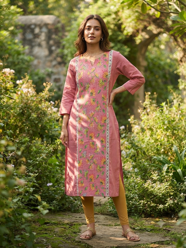 KALAMKARI THEMED BERLIN SILK KURTIS 0615
