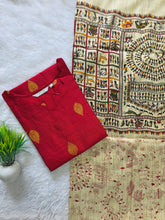 RAW SILK KURTI WITH MADHUBANI DUPATTA 0622