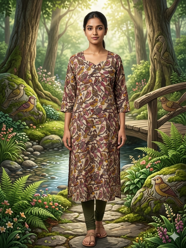HAND PRINTED KALAMKARI KURTIS 0482