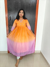Party Wear Handwork Georgette Dual color Anarkali 0473