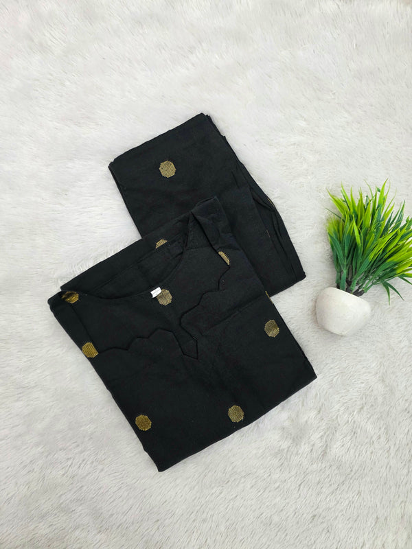 HANDLOOM COTTON CO-ORD SETS BLACK 0606