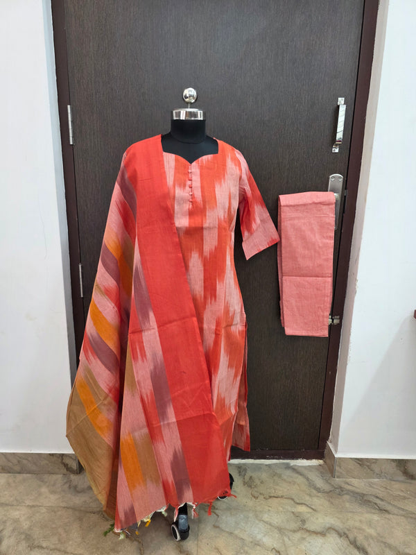 HANDLOOM IKKAT COTTON SALWAR SETS / 0111