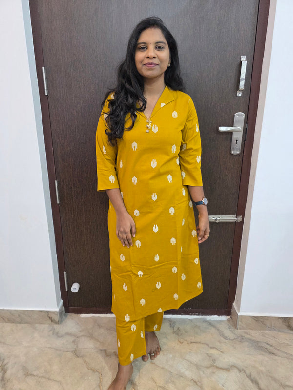 PREMIUM MUSTARD FLEX COTTON CORD SETS 0523