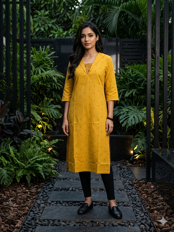 V-NECK COLLAR COTTON KURTIS 0546 (SUMMER SPECIAL)