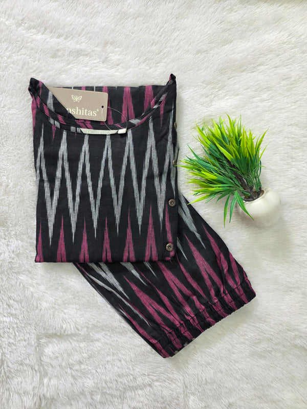 POCHAMPALLY IKKAT COTTON CO-ORD SETS 0590