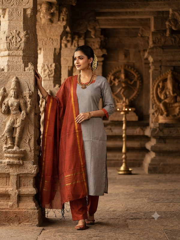 TRADITIONAL HANDLOOM SILK SALWAR SETS 0611