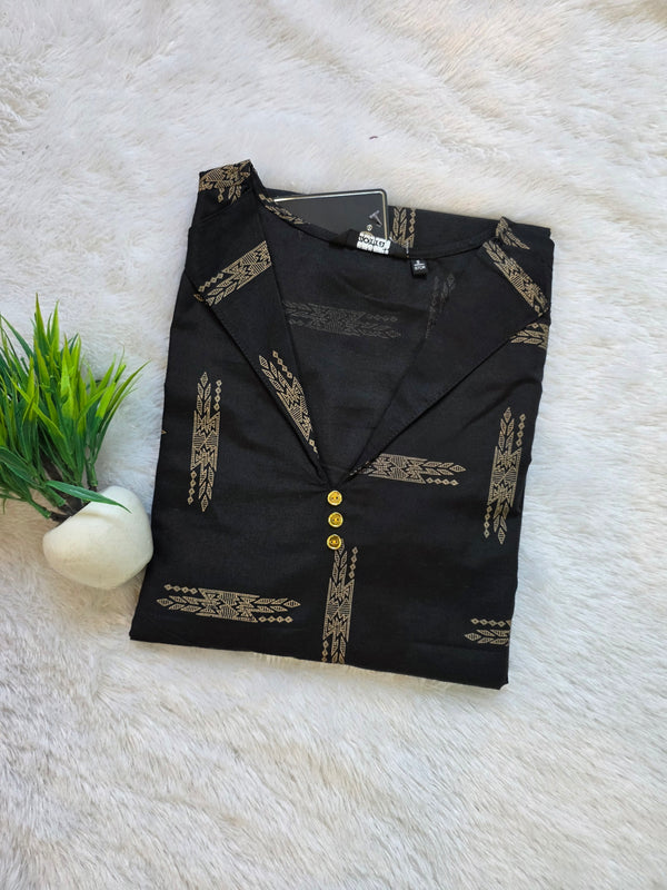 BLACK BUDGET FRIENDLY OFFICE /COLLEGE WEAR KURTIS 0461