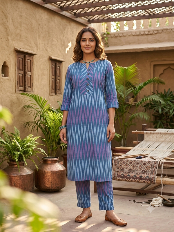 POCHAMPALLY IKKAT COTTON CO-ORD SETS 0590
