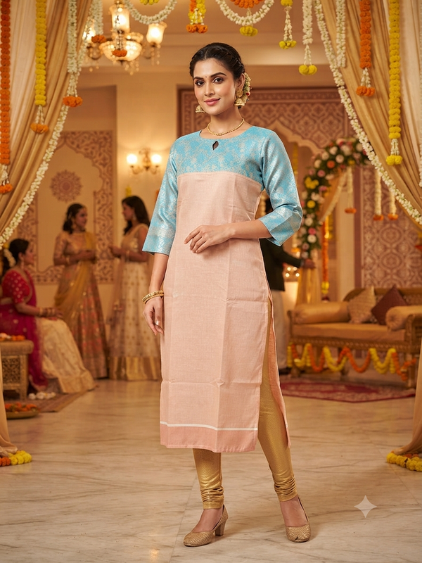 TWO-TONE FESTIVE KURTIS 0626