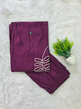 LEAF THREAD EMBROIDERED CO-ORD SETS PURPLE 0595