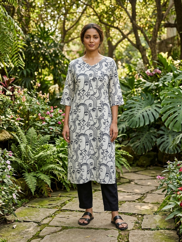PREMIUM LINEN ZARI KURTIS 0515