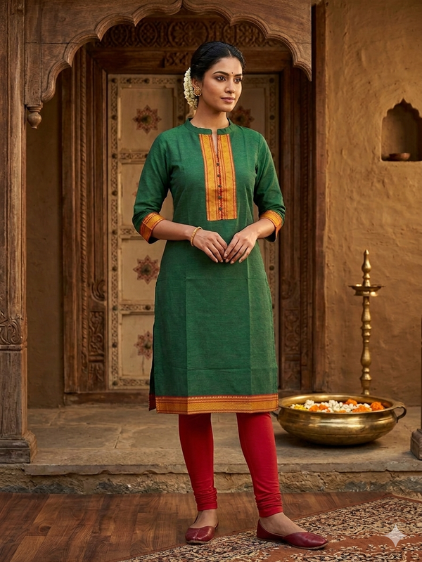 BUDGET FRIENDLY TRADITIONAL MANGALGIRI COTTON KURTIS 0233