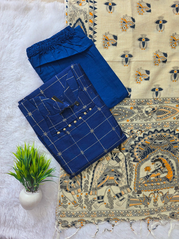 RAW SILK WITH MADHUBANI INSPIRED SALWAR 0652