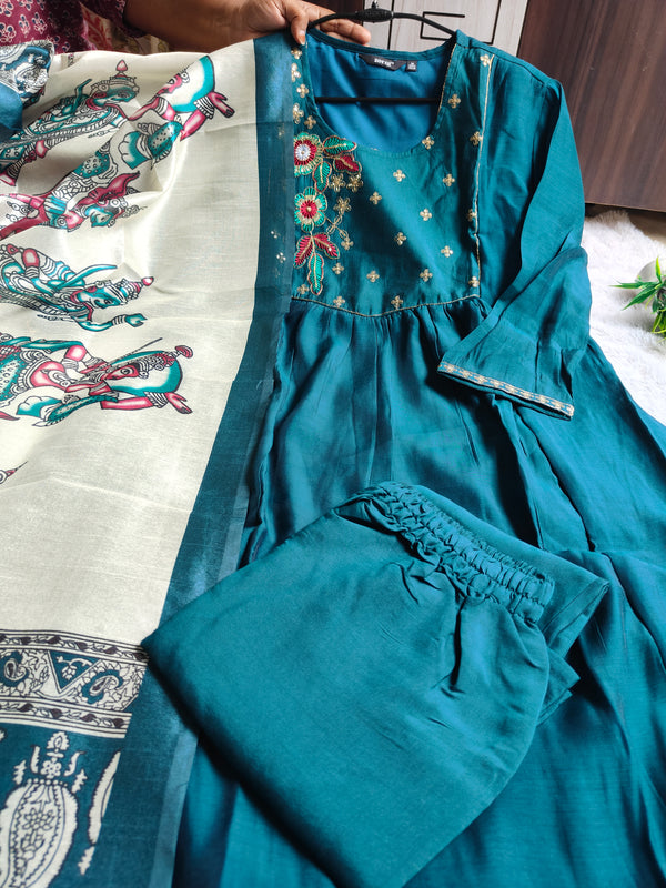 MUL CHANDERI & KALAMKARI INSPIRED SALWAR SETS 0565