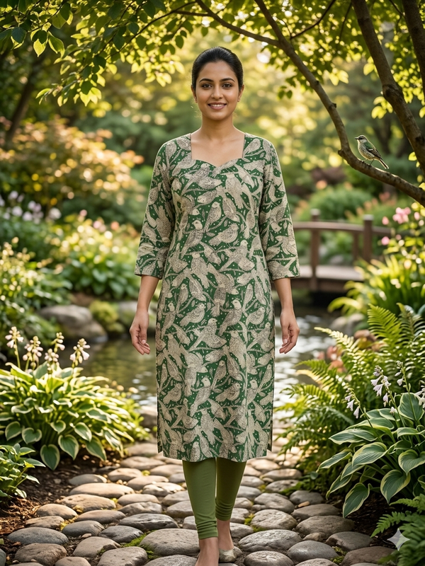 HAND PRINTED KALAMKARI KURTIS 0482