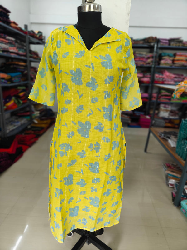 TRENDING LINEN BUBBLE KURTIS 0455