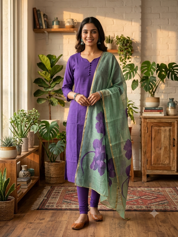 VATICAN SILK KURTI+DUPPATTA 0663