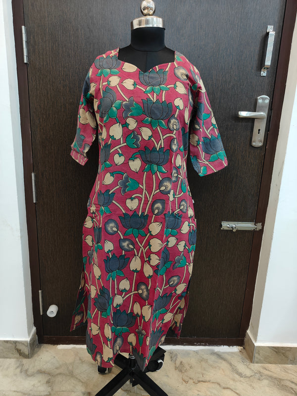 HAND PRINTED PREMIUM KALAMKARI KURTIS 0482