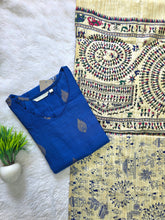 RAW SILK KURTI WITH MADHUBANI DUPATTA 0622