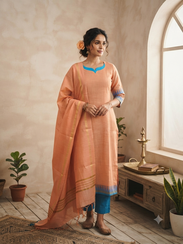 TRADITIONAL HANDLOOM SILK SALWAR SETS 0611