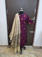 RAW SILK KURTI WITH MADHUBANI DUPATTA 0622