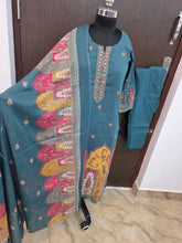 TEAL BLUE HANDWORK PREMIUM JAIPUR COTTON SALWAR SETS 0537