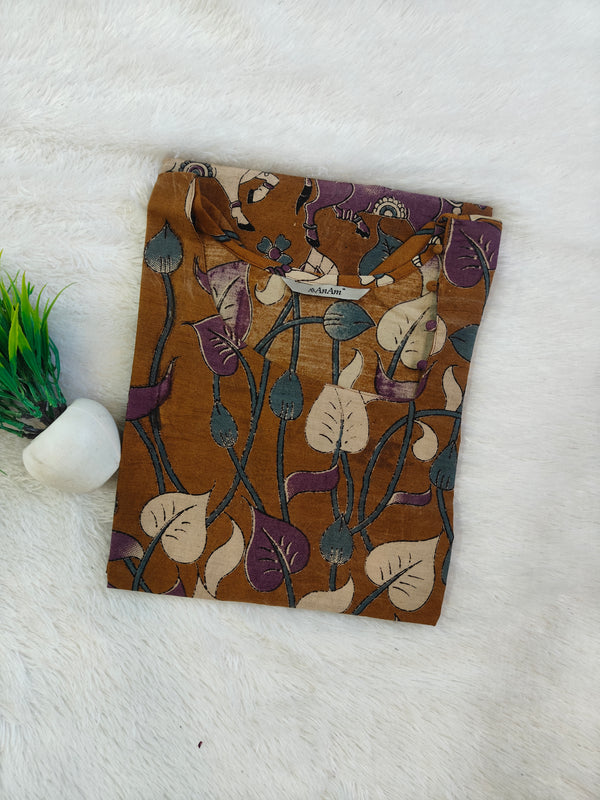 HAND PRINTED KALAMKARI COTTON KURTIS 0482