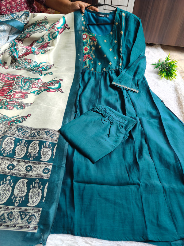 MUL CHANDERI & KALAMKARI INSPIRED SALWAR SETS 0565