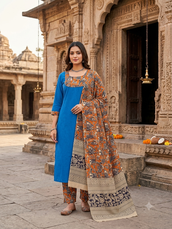 PREMIUM KALAMKARI COTTON SALWAR SETS / 0564