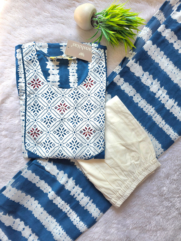 INDIGO DESIGNER PREMIUM CAMBRIC COTTON SALWAR SETS 0551