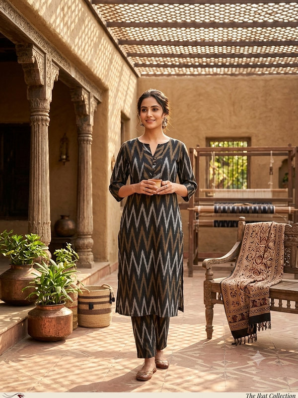 POCHAMPALLY IKKAT COTTON CO-ORD SETS 0590