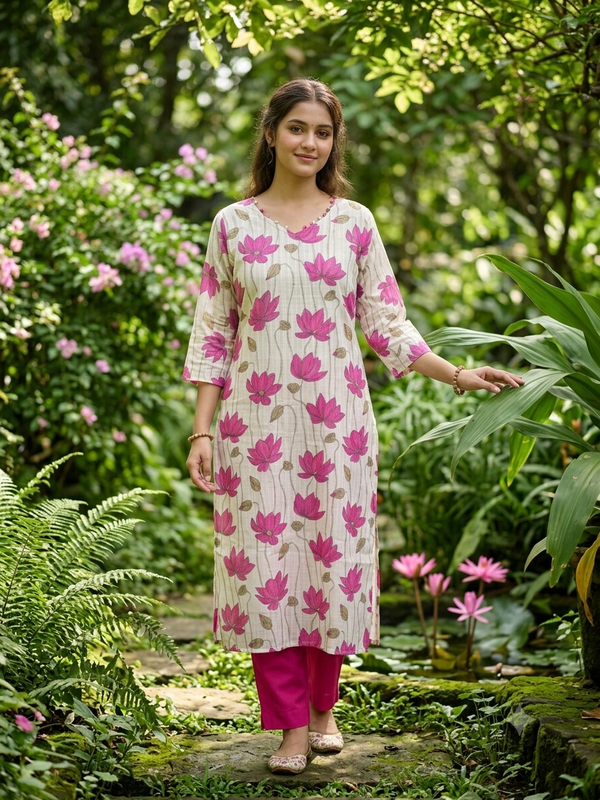 PREMIUM LINEN ZARI KURTIS 0515