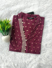 SELF WEAVING COTTON KURTIS WINE 0456