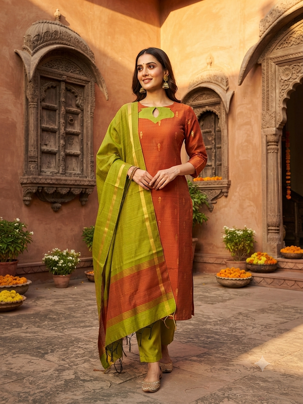 HANDLOOM PREMIUM RAW SILK SALWAR SETS 0630
