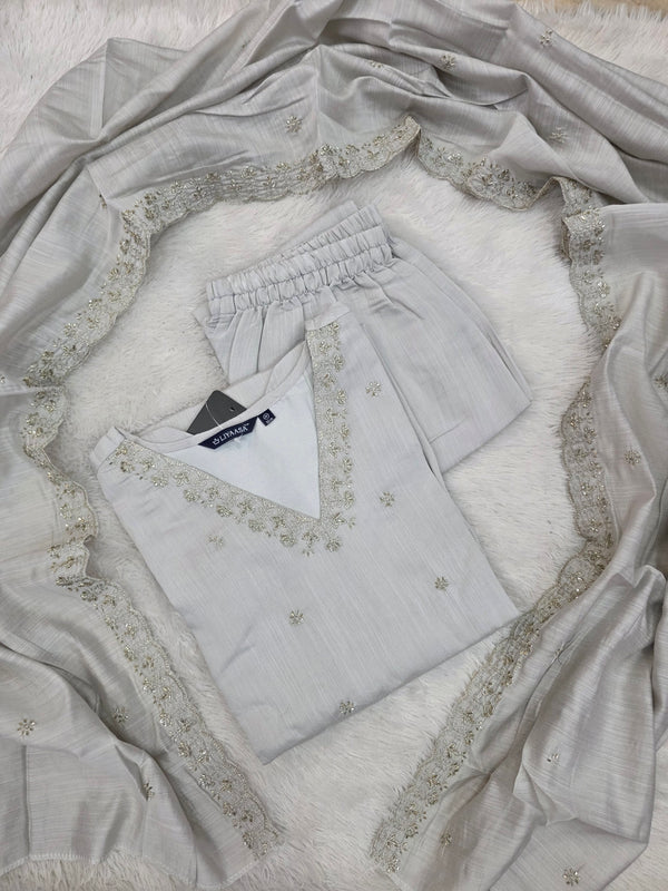 SILVER PARTY WEAR SALWAR SETS 0603