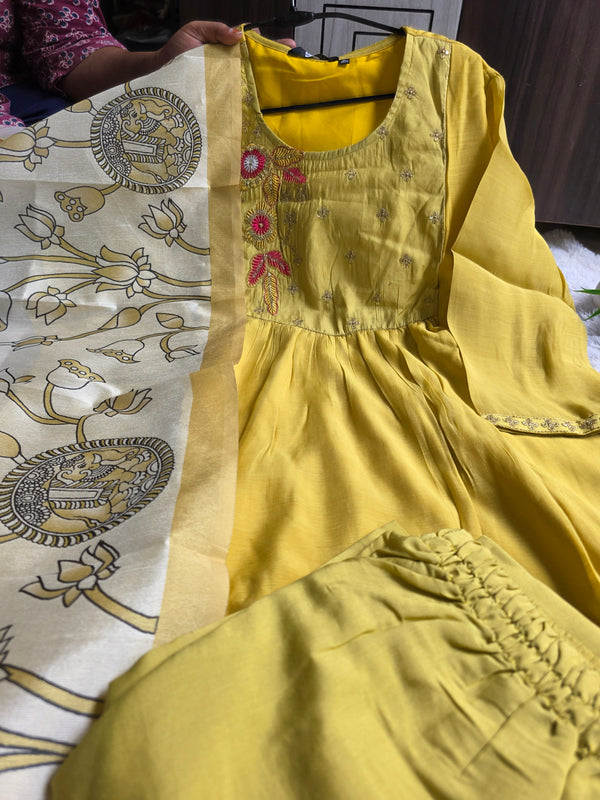 MUL CHANDERI & KALAMKARI INSPIRED SALWAR SETS 0565