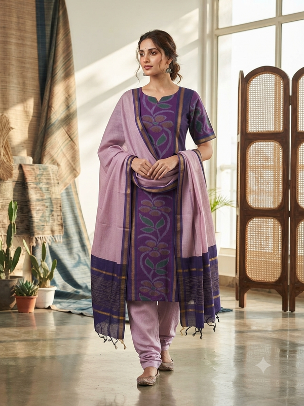 PURE HANDLOOM POCHAMPALLY IKKAT SILK SALWAR SETS 0555