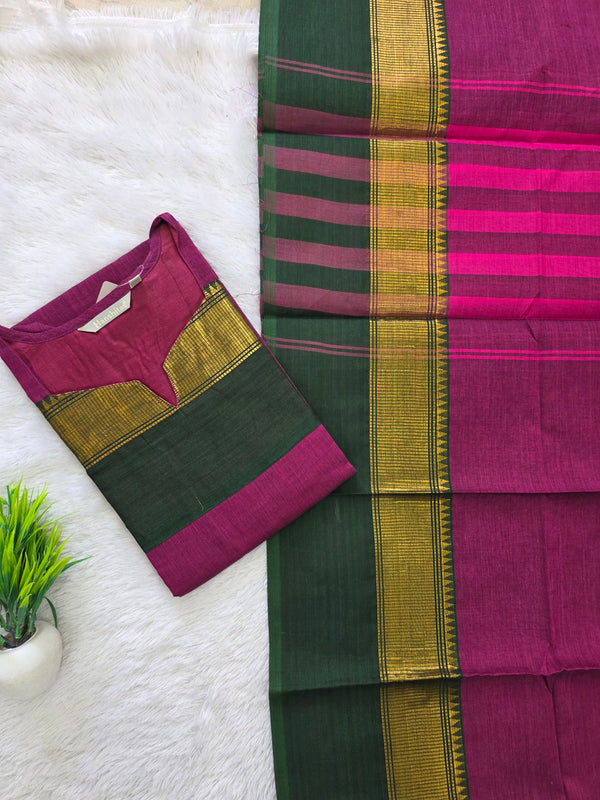 PREMIUM KANCHI COTTON KURTI + DUPATTA SET 0479