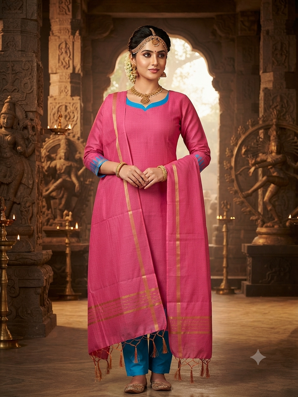 TRADITIONAL HANDLOOM SILK SALWAR SETS 0611