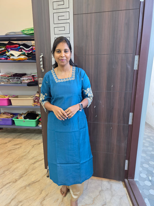 BLUE PREMIUM DESIGNER ETHNIC WEAR KURTIS 0490