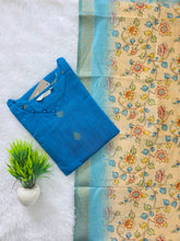 RAW SILK KURTI WITH KALAMKARI DUPATTA 0629