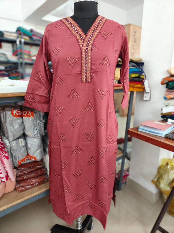 EMBROIDERY OFFICE/ COLLEGE WEAR KURTIS 0456