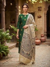 RAW SILK KURTI WITH MADHUBANI DUPATTA 0622