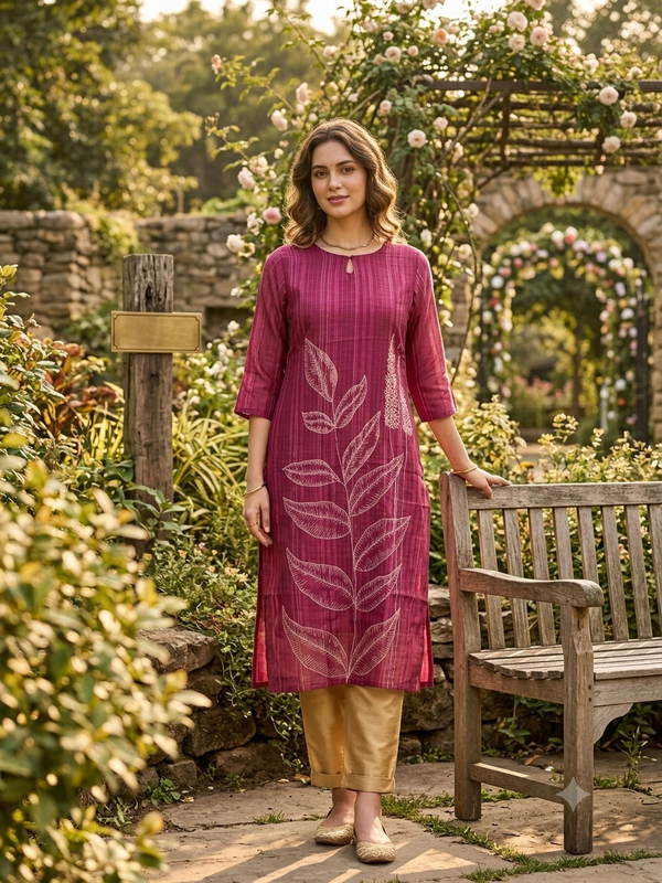 PREMIUM LINEN ZARI KURTIS 0515