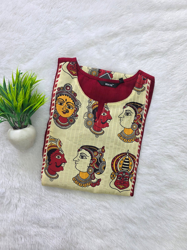 KALAMKARI THEMED BERLIN SILK KURTIS 0615