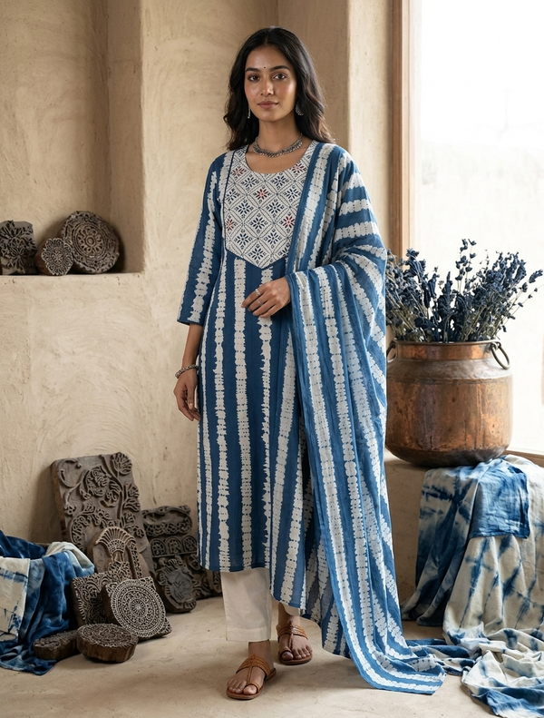 INDIGO PREMIUM CAMBRIC COTTON SALWAR SETS 0551