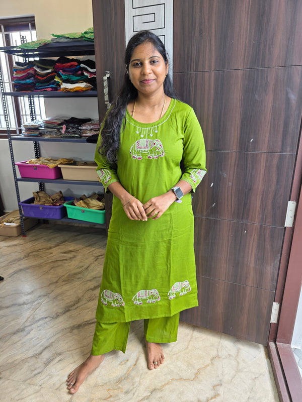 GREEN ELEPHANT EMBROIDERED COTTON CO-ORD SETS 0543
