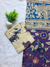 HAND PAINTED KALAMKARI COTTON KURTI +DUPPATTA 0561